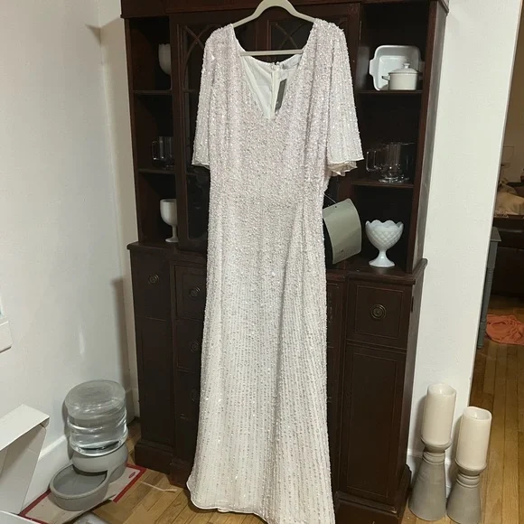ASOS EDITION Curve flutter sleeve sequin maxi wedding dress -  www.rajagirimanappuram.com
